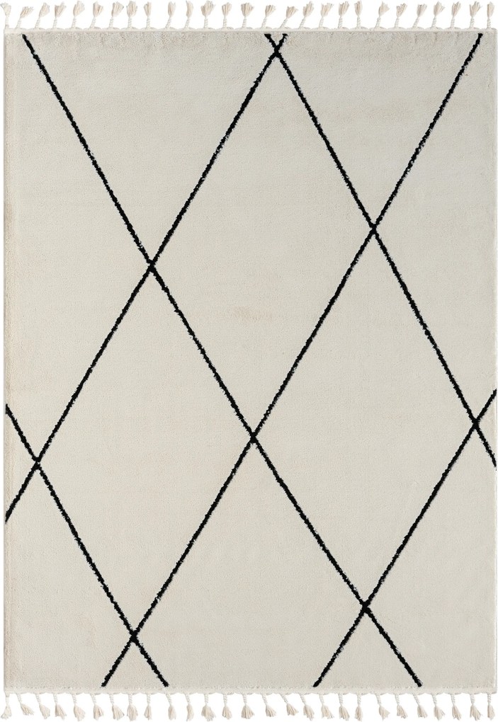 Kusový koberec Moroccan Charm weiß, 200x290, čiernobiela, obývacia izba, My Flair