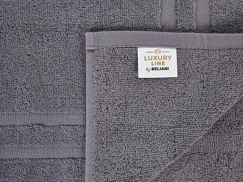 Sada 9 bavlnených froté uterákov sivá ATIU Beliani