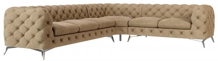 ROHOVÁ SEDAČKA CHESTERFIELD LARISSA PRAVÁ - ĽAVÁ GLOSS VELVET 1206 ZAMATOVÁ LÁTKA 323 X 264 cm