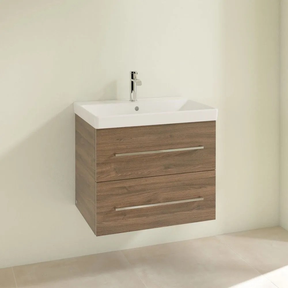 VILLEROY &amp; BOCH Avento závesná skrinka pod umývadlo, 2 zásuvky, 630 x 452 x 514 mm, Arizona Oak, A89000VH