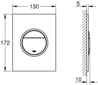 GROHE 37601AL0 - Splachovacie tlačidlo NOVA COSMOPOLITAN S 130 × 172 mm grafit