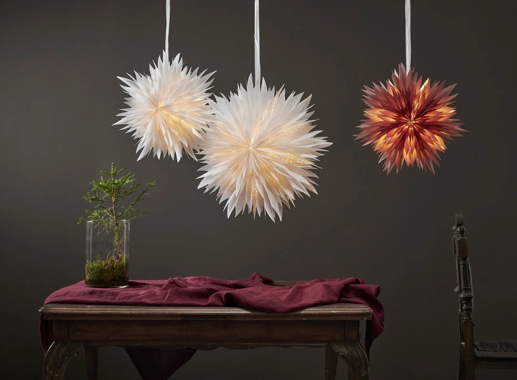 STAR TRADING Závesná svietiaca hviezda Dis White 45 cm