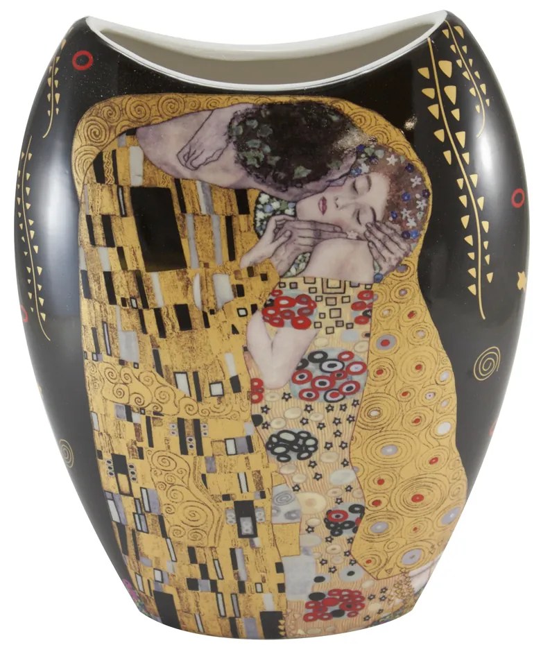 HOME ELEMENTS Porcelánová váza Klimt Bozk tmavý