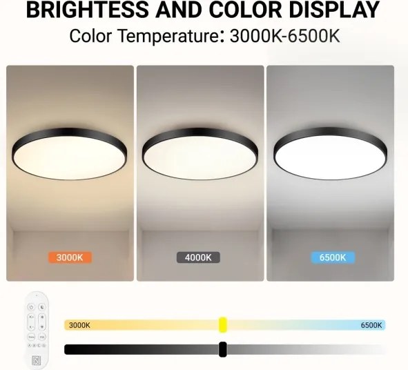 Immax NEO 07313L-LED SEMPLICI - stmievateľné stropné svietidlo 96 W/230 V, priemer 80 cm, Tuya Wi‑Fi, čierne, s diaľkovým ovládaním