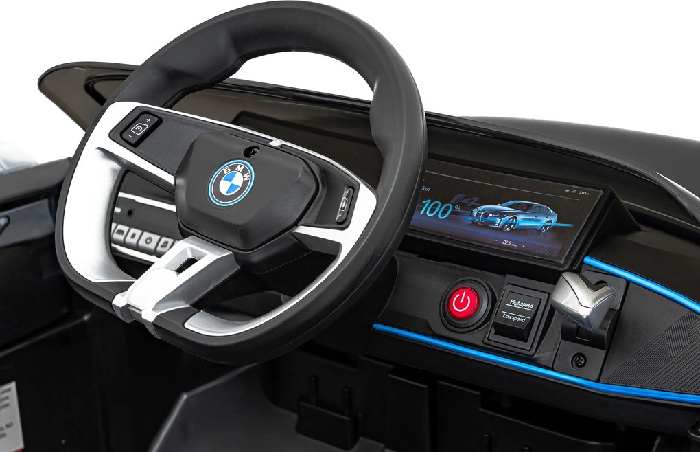 Ramiz BMW i4 batériové auto pre deti čierne + pomalý štart + EVA + ekokoža + LED audio + diaľkové ovládanie