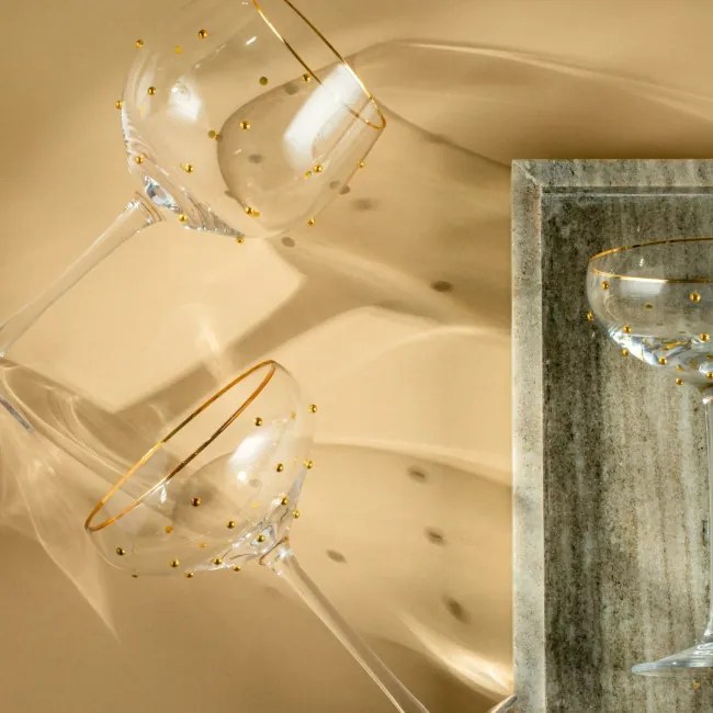 Pohár na stopke PEDRA s bodkami 763304 520 ml