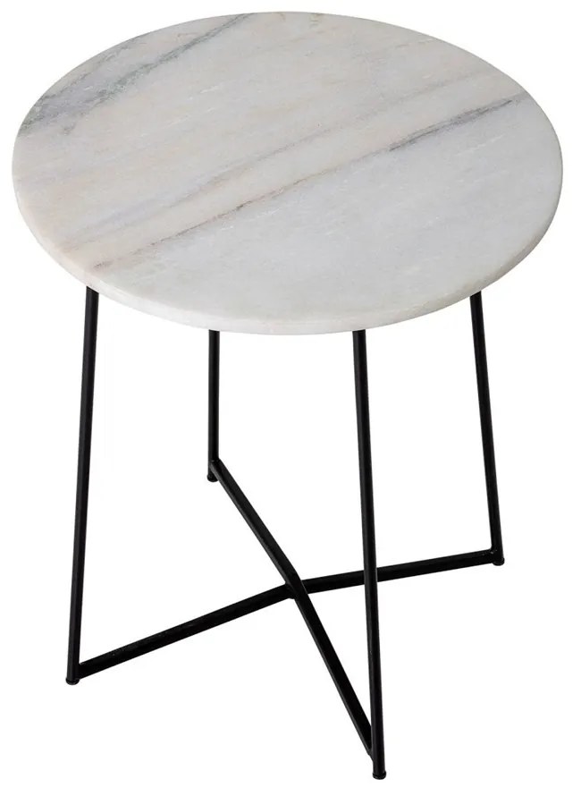 Bloomingville Odkladací stolík Anou s mramorovou doskou P.31 cm