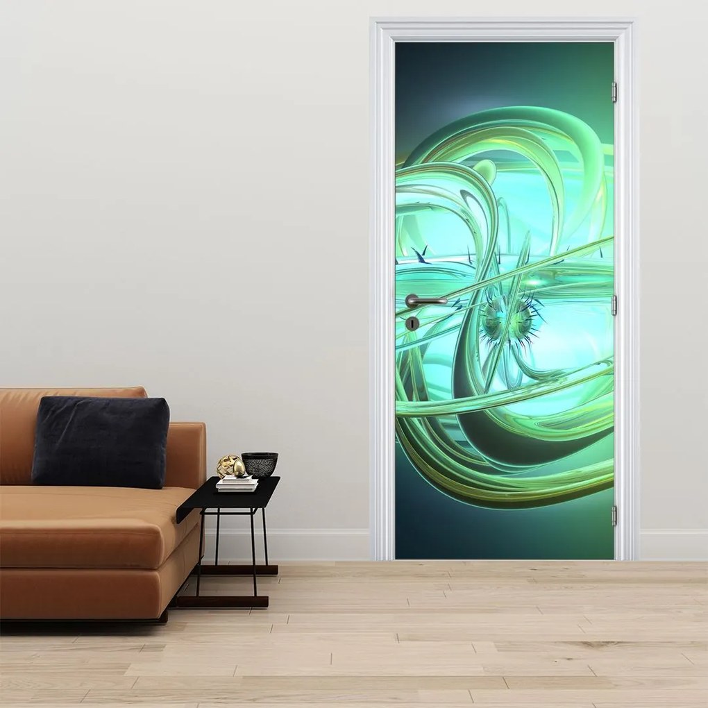 Fototapeta na dvere - Zelená abstrakcia (95x205cm)