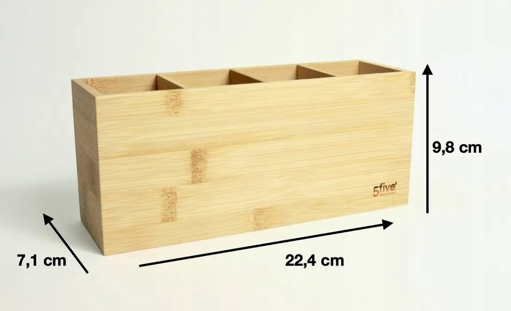 5Five® Bambusový organizér, stojan, 4 priehradky na stojace predmety, SELENA