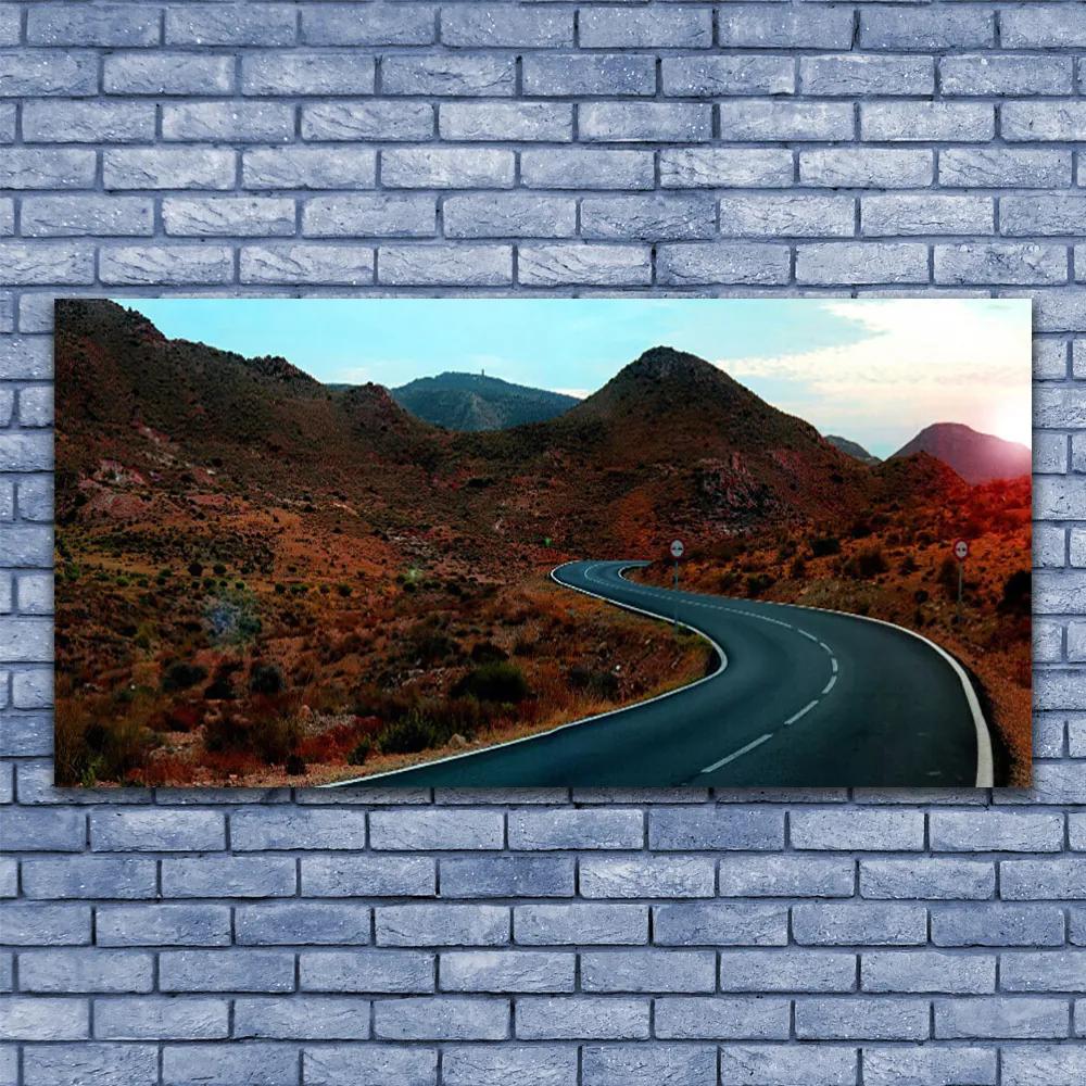 Obraz plexi Cesta hory púšť 120x60 cm