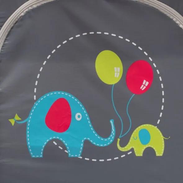 BABY MIX Detská cestovná postieľka so závesným lôžkom Baby Mix Slony sivá