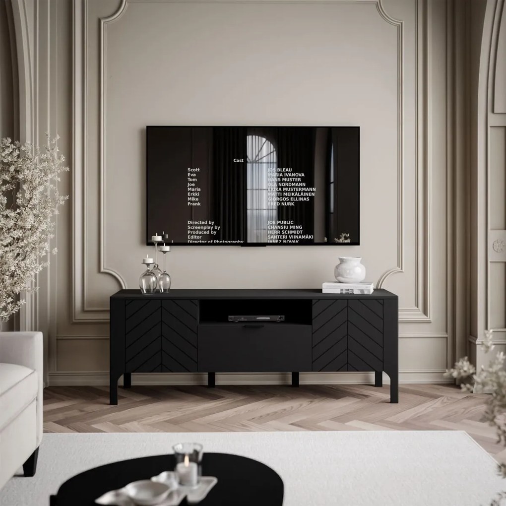 TV STOLÍK SALOME ČIERNY 160 cm