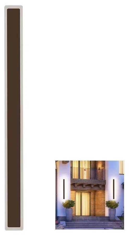 LED Vonkajšie nástenné svietidlo LED/17W/230V 3000K IP65 hnedá
