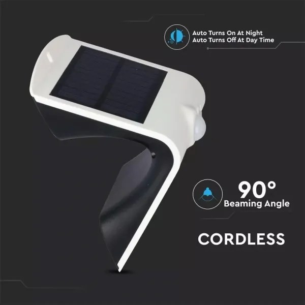 LED Solárne nástenné svietidlo so senzorom LED/1.5W/3,7V IP65 biela