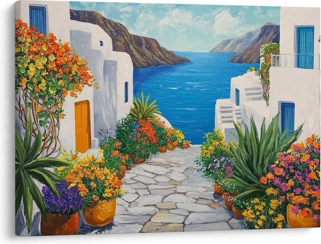 Obraz - Grécka ulička (70x50 cm)