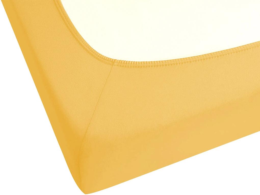 Bavlnená posteľná plachta 200 x 200 cm žltá JANBU Beliani