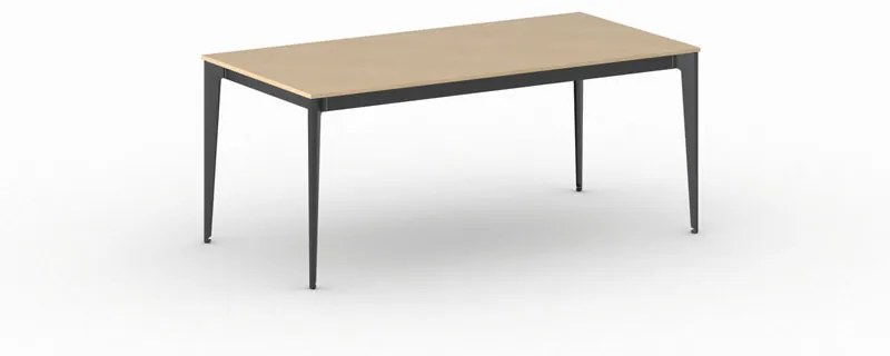 Kancelársky stôl PRIMO ACTION, sivostrieborná podnož, 1800 x 900 mm, grafitová