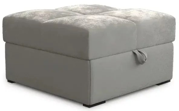 Krémový taburet ZENOVA s úložným priestorom 65x65 cm