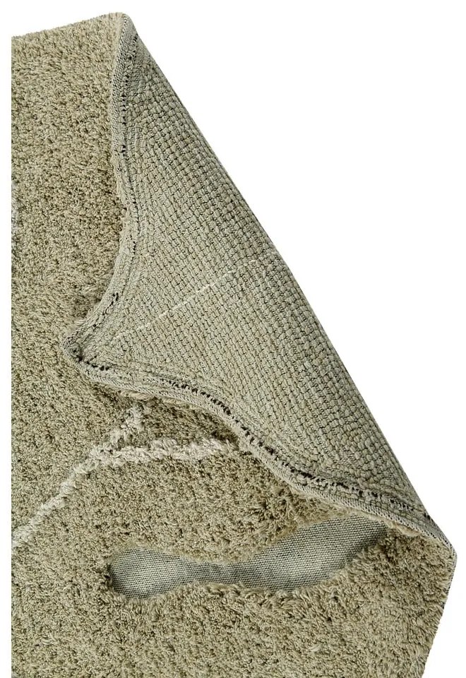 Kaki prateľný ručne tkaný bavlnený detský koberec 120x180 cm Monstera Olive – Lorena Canals