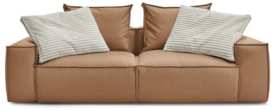 Hnedá pohovka z imitácie kože 260 cm Boheme – Bobochic Paris