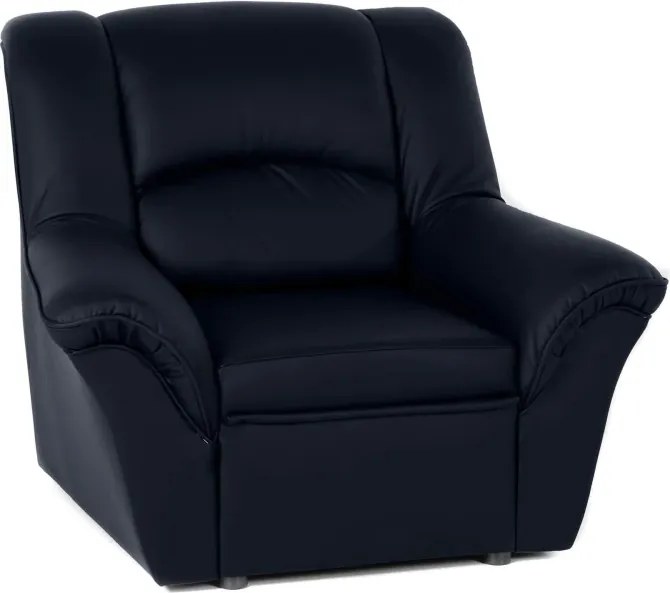 Kožené kreslo Dubaj LUX, tm. modrá (K-58)