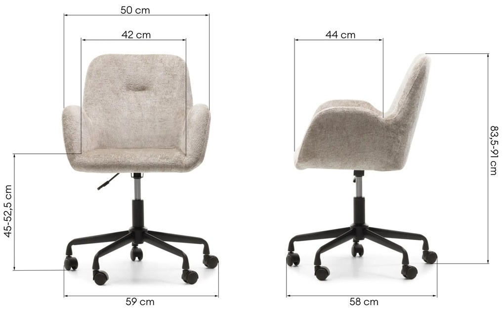 Otočné kancelářské křeslo Miguel béžové