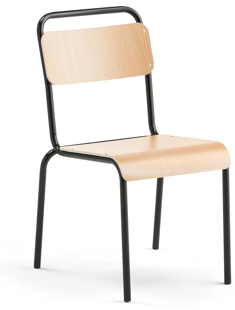 Jedálenská stolička FRISCO, čierny rám, bukový laminát