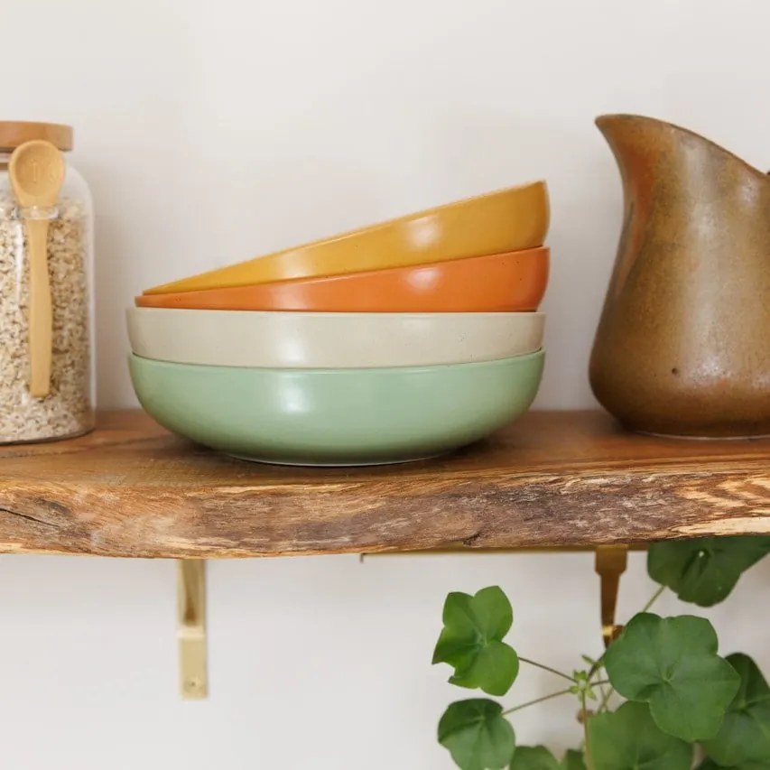 Kitchen Craft Kameninový hlboký tanier Idilica – sada 4 ks