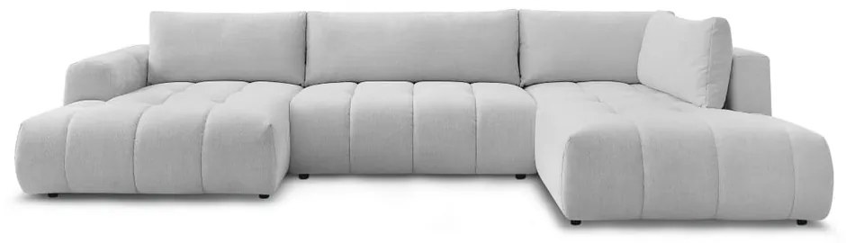 Svetlosivá rozkladacia/s úložným priestorom rohová pohovka (pravý roh/do tvaru "U") Fuji – Bobochic Paris