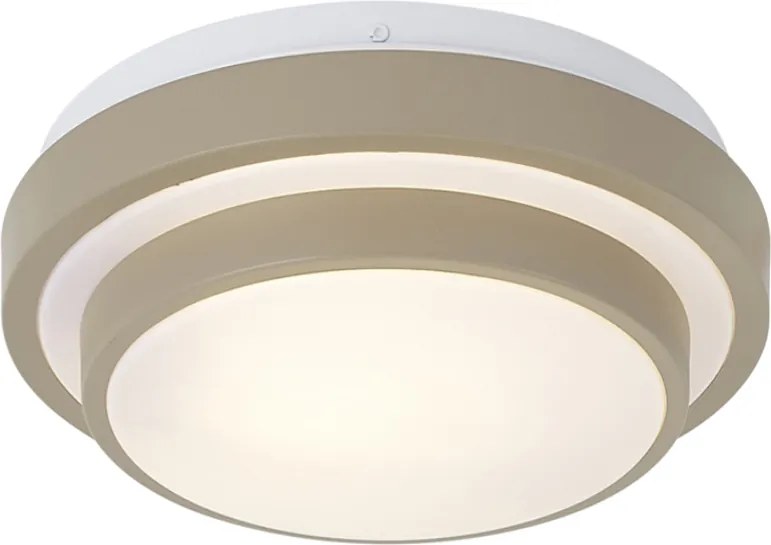 Moderné stropné svietidlo sivohnedé s bielou farbou 25 cm IP44 - Walden