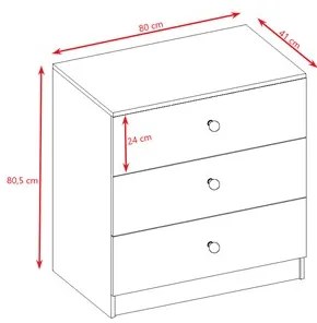 Komoda Babydreams 80 cm medvedík zelená