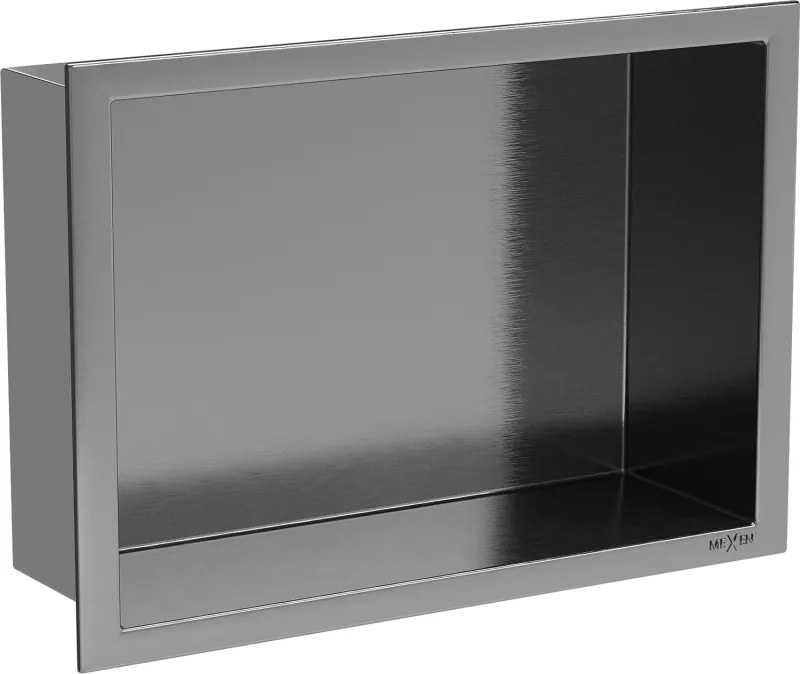 Mexen X-Wall-R, polica na zapustenie s prírubou  30 x 20 cm, grafitová matná - 19E0302010