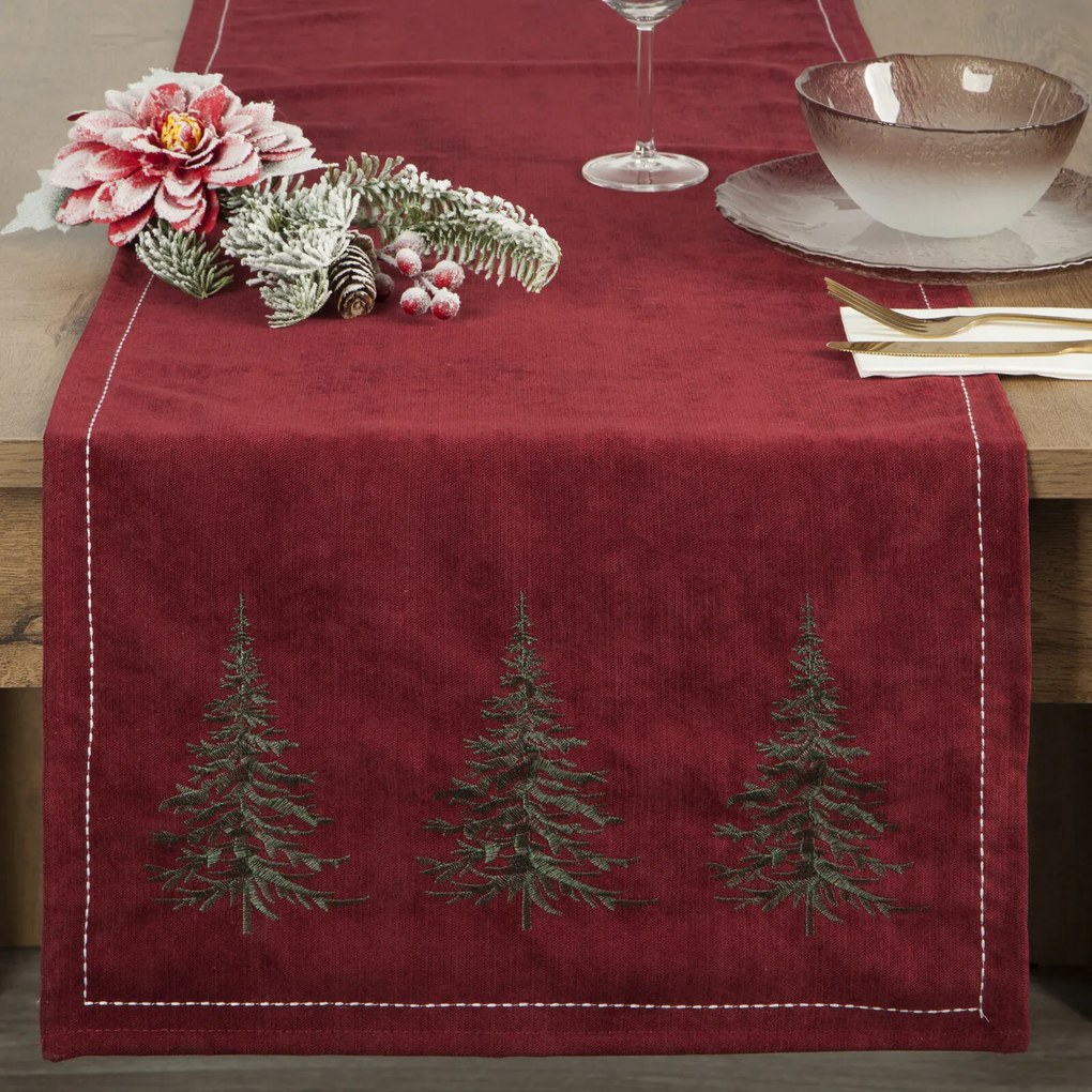 EUROFIRANY VIANOČNÝ BEHÚŇ NA STÔL HEMLOCK 40X183 CM VZOROVANÝ