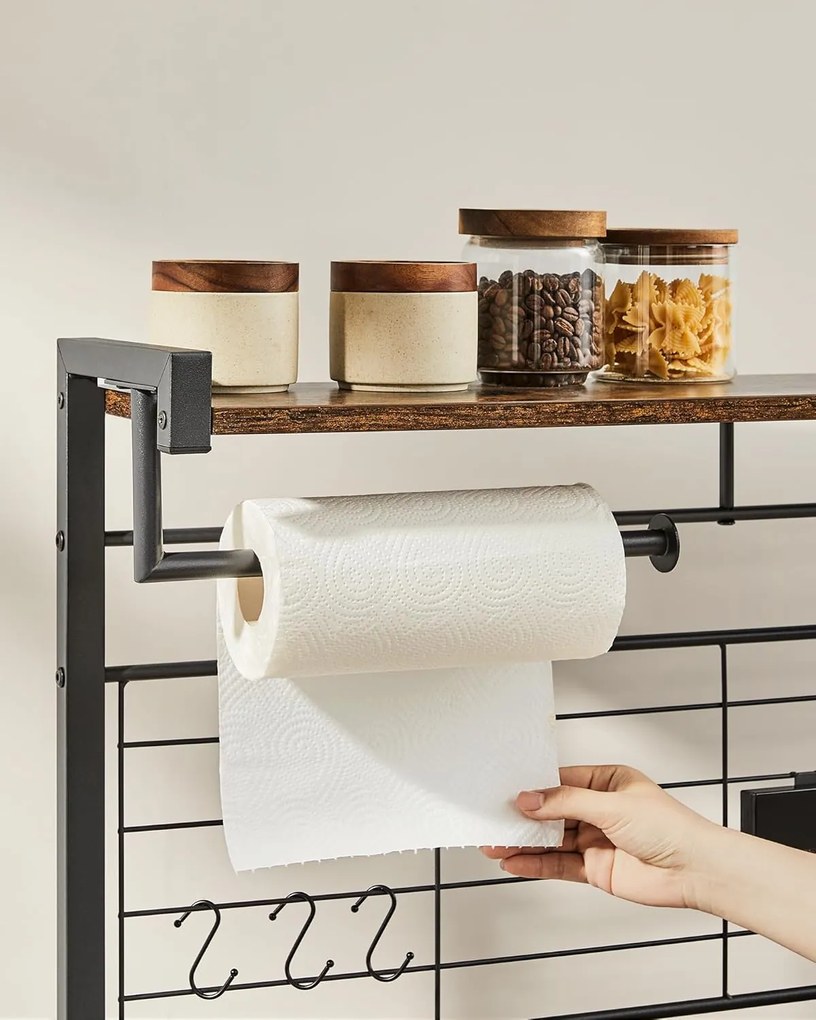 Kuchynský regál Vasagle Shelfy hnedý/čierny
