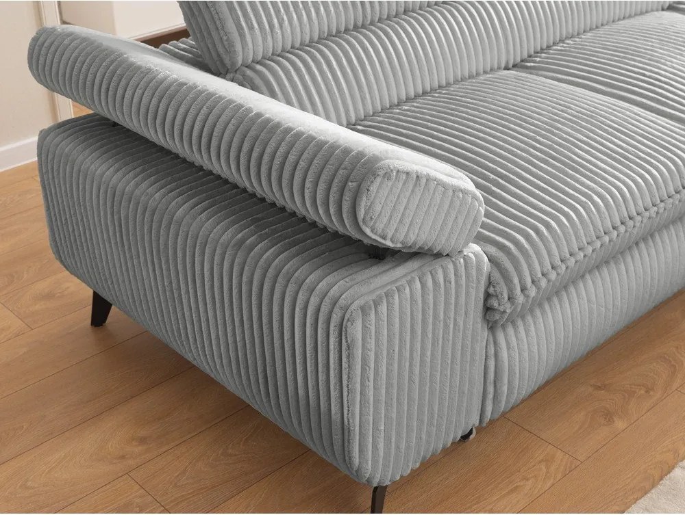 Svetlosivá menčestrová rohová pohovka (pravý roh/do L) Marbeya – Ropez