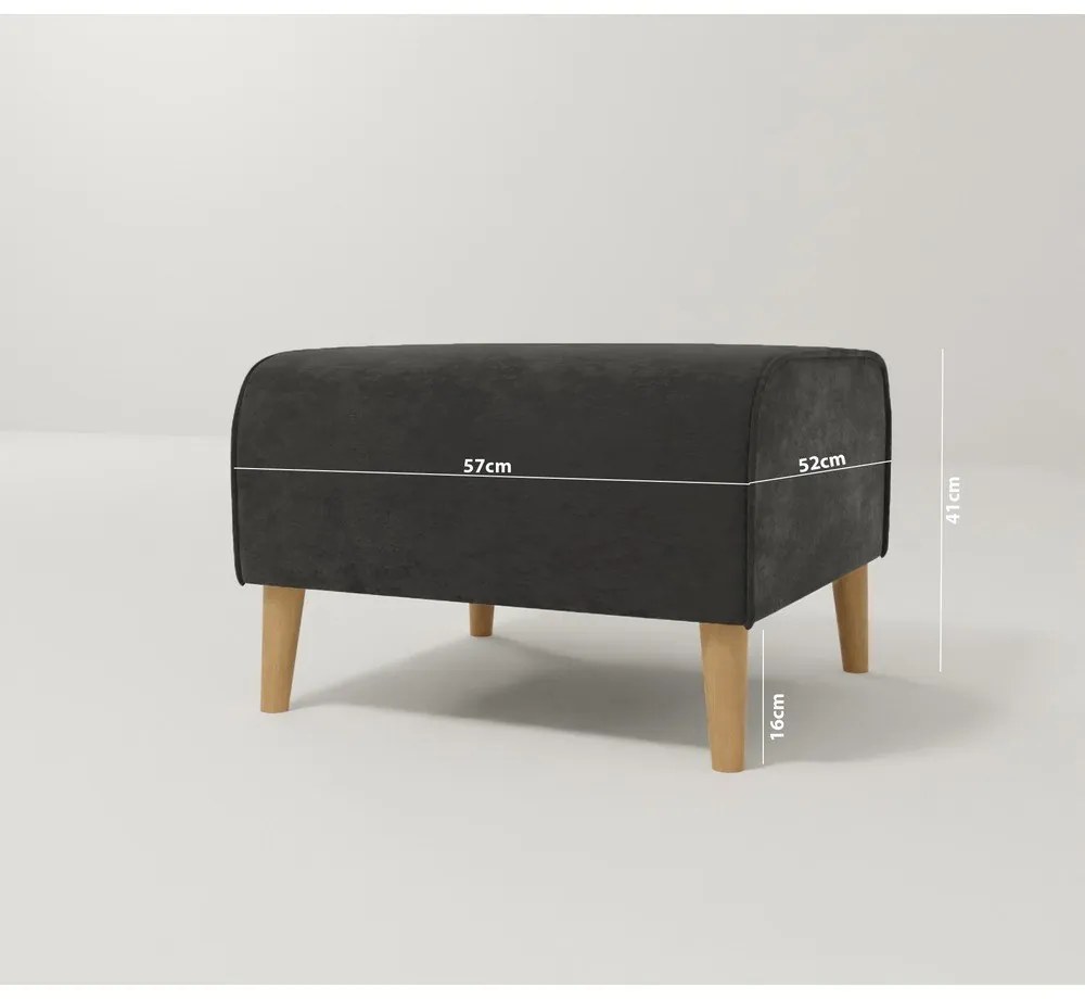 Tmavosivá zamatová podnožka Carole – Ropez