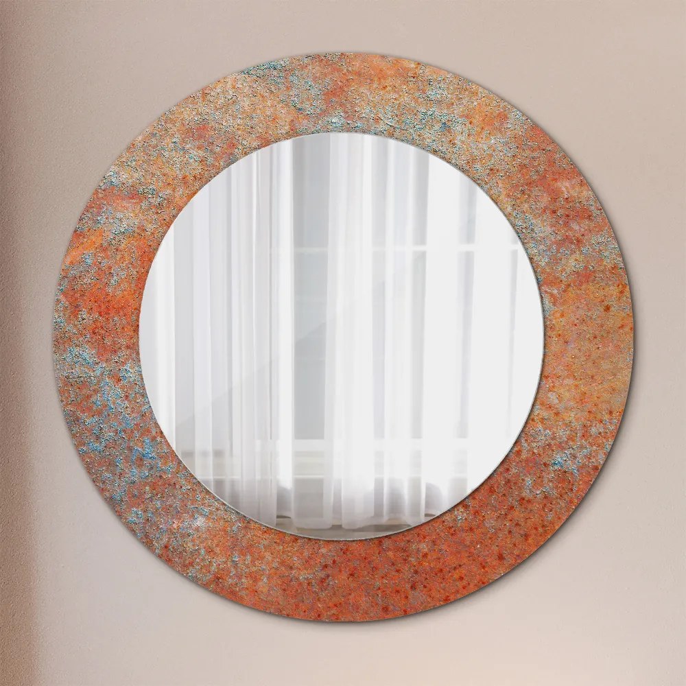 Okrúhle zrkadlo s potlačou Hrdzavý kov fi 50 cm