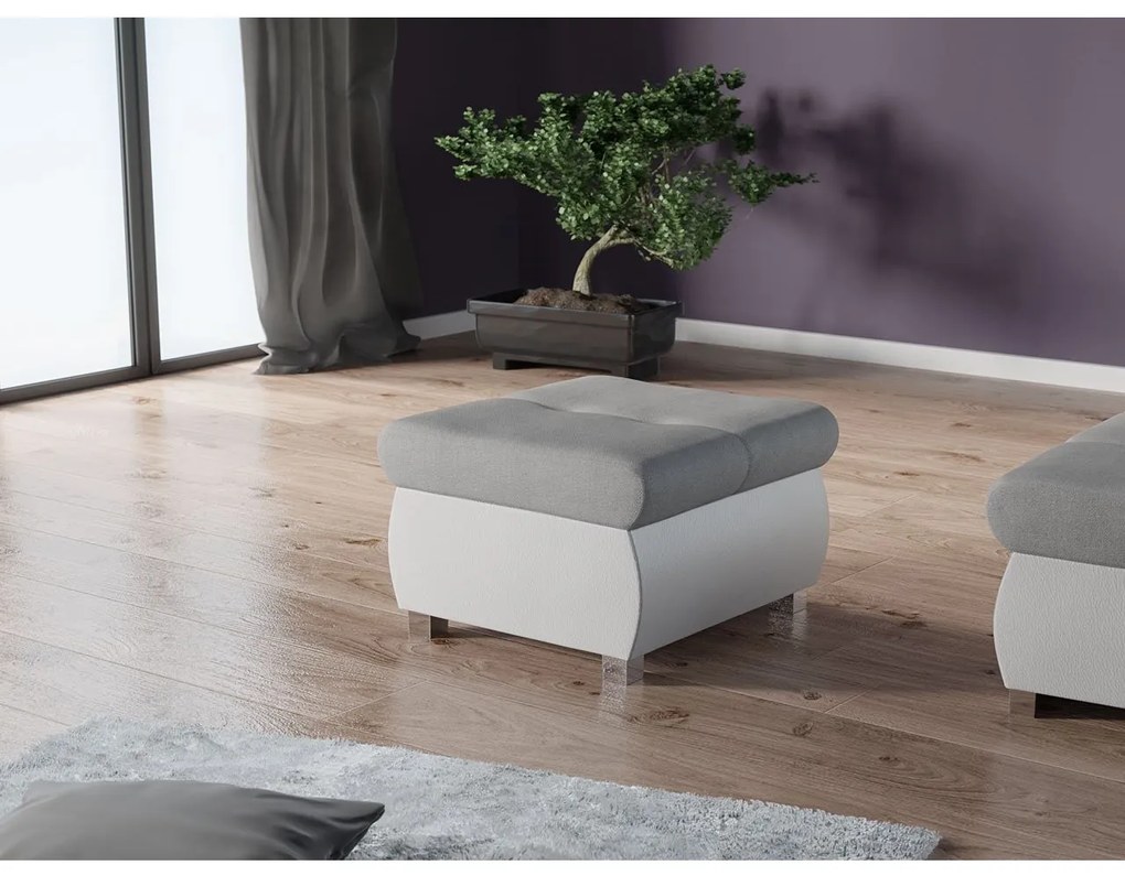 Taburetka Herkules malá, Dostupné poťahy: ekokoža Soft 017 (biela) + Magic velvet 2217