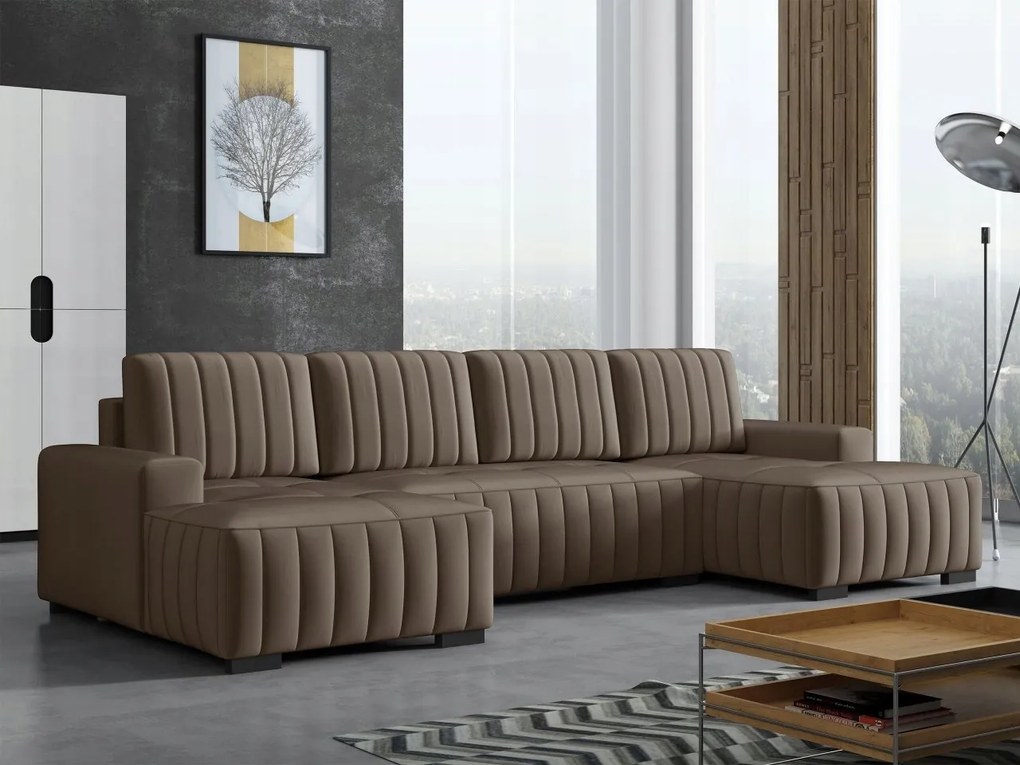 Rohová sedacia súprava U Presto U (kávová)