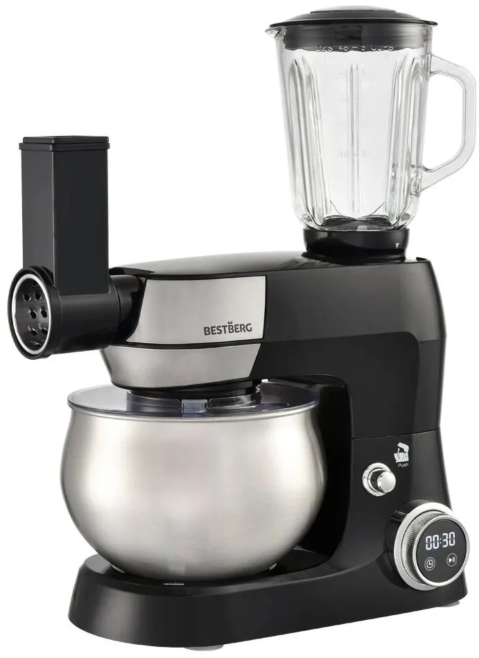 Multifunkčný kuchynský robot BestBerg BBR-1900B / 1900 W / 5 l / 12 rýchlostí / čierna