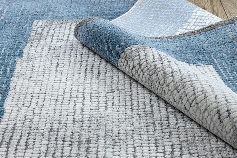 Moderný koberec NOBLE 9730 68 vzor rámu vintage - Štrukturálny, dve vrstvy rúna, krémová modrá Veľkosť: 240x330 cm