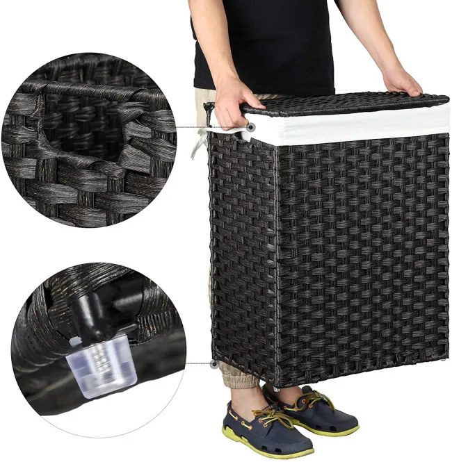 Ručne tkaný kôš na bielizeň 90 l LCB51BK