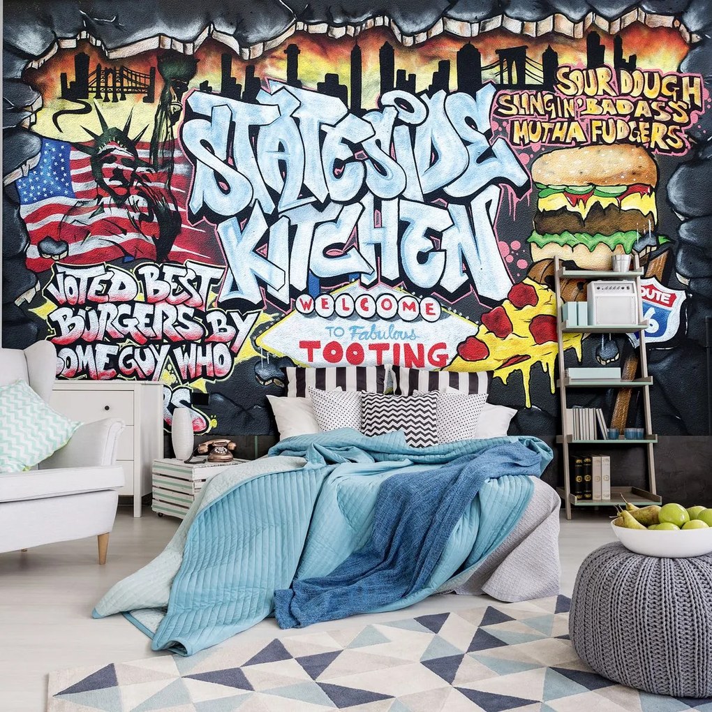 Fototapeta - Najlepší Burger - Graffiti (152,5x104 cm)