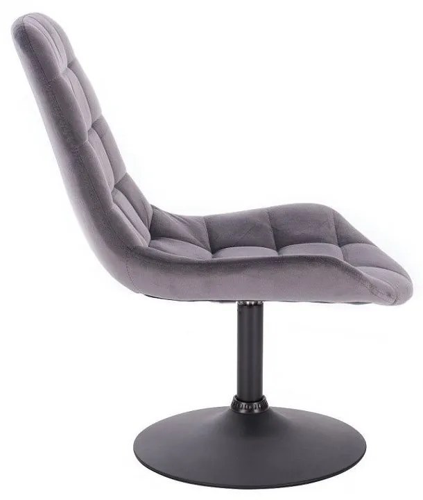 LuxuryForm DESIGN Stolička PARIS VELUR na čiernom tanieri - sivá