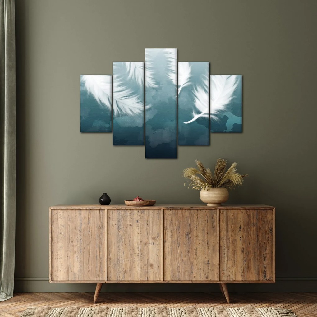 Obraz - Biela pierka (150x105 cm)