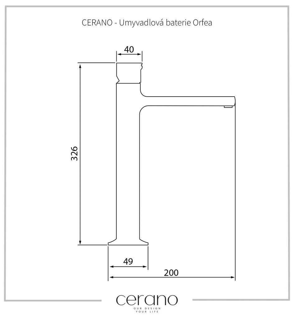 Cerano Orfea, vysoká umývadlová stojanková batéria h-326, chrómová, CER-CER-423532