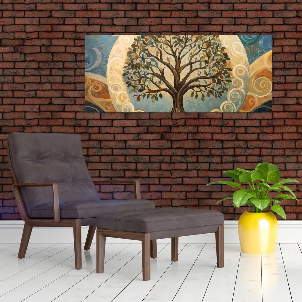 Obraz – Strom života a špirály (120x50 cm)