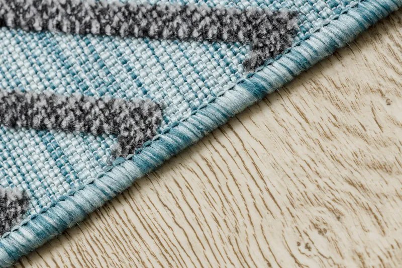 Dywany Łuszczów, Kusový koberec Botanic 65242 Feathers aqua – na von aj na doma, 78x150, modrá, chodba / predsieň