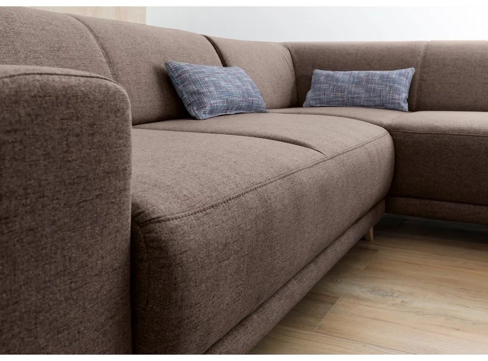 Hnedá rozkladacia/s úložným priestorom rohová pohovka (pravý roh/do L) Classy Sophie – Miuform