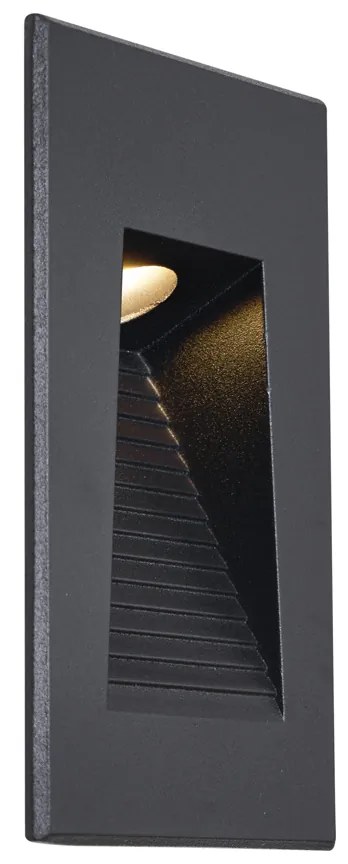 Moderné zapustené nástenné svietidlo čierne 7 cm vrátane LED IP65 - Trem